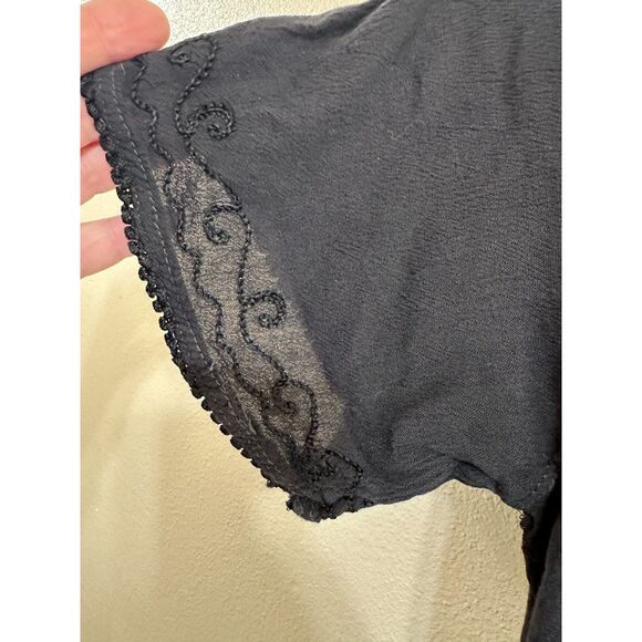 India Boutique Women's Soutache Design Black Full Swing Mini Dress Size S - Picture 5 of 7